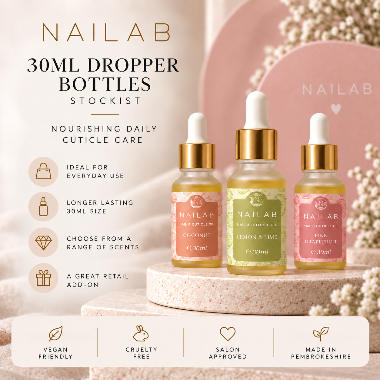 30ml Cuticle Oil Dropper Bottles | Stockist