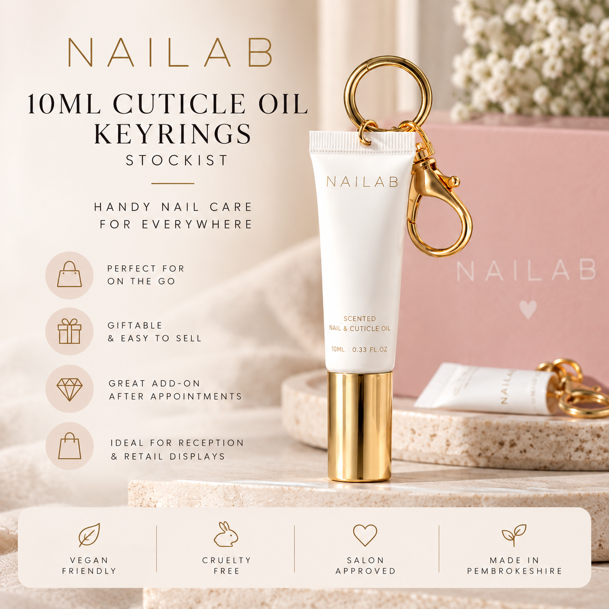 10ml Cuticle Oil Keyrings | Stockist