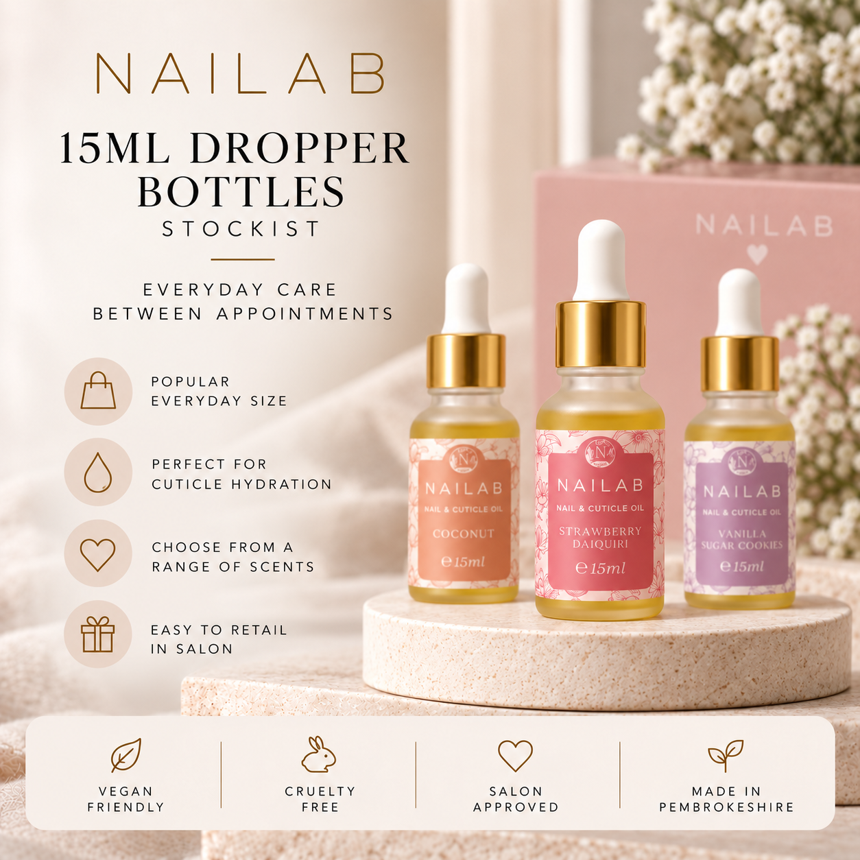 15ml Cuticle Oil Dropper Bottles | Stockist